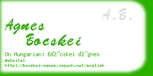 agnes bocskei business card